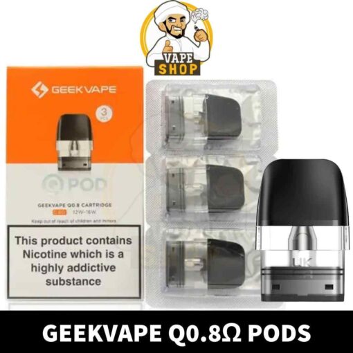 GEEKVAPE Q Pods 2ml Replacement Pods 0.6ohm, 0.8ohm, 1.2ohm Refillable Pods in Dubai, UAE - 3PCS Per Pack