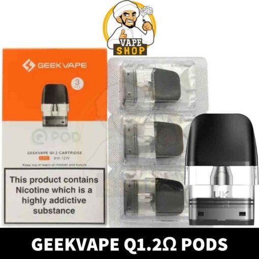 GEEKVAPE Q Pods 2ml Replacement Pods 0.6ohm, 0.8ohm, 1.2ohm Refillable Pods in Dubai, UAE - 3PCS Per Pack - Image 3