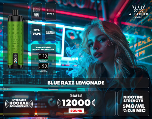 CROWN BAR AL FAKHER 12000 PUFFS 50MG Integrated Hookah Sound Wave Disposable Vape in Dubai - Image 16