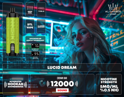 CROWN BAR AL FAKHER 12000 PUFFS 50MG Integrated Hookah Sound Wave Disposable Vape in Dubai - Image 9