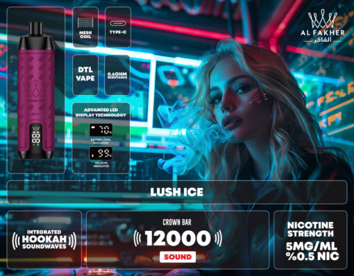 CROWN BAR AL FAKHER 12000 PUFFS 50MG Integrated Hookah Sound Wave Disposable Vape in Dubai - Image 8
