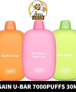 Again U Bar 30MG & 50MG 7000puffs Disposable Rechargeable Vape In Dubai