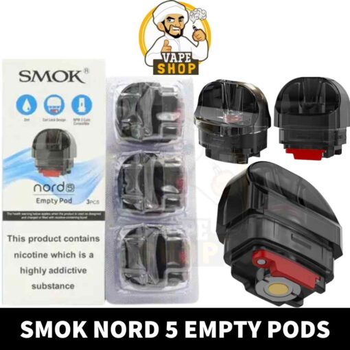 SMOK Nord 5 Pods Empty Pods for 80W in Dubai, UAE - 3PCS Per Pack