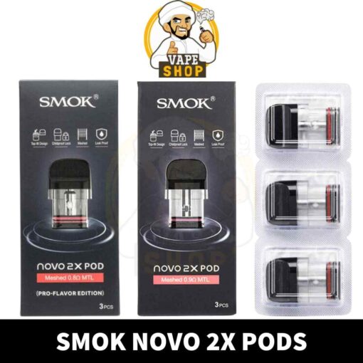 SMOK Novo 2X Pods Meshed MTL 0.8ohm & 0.9ohm Replacement Pods in Dubai, UAE
