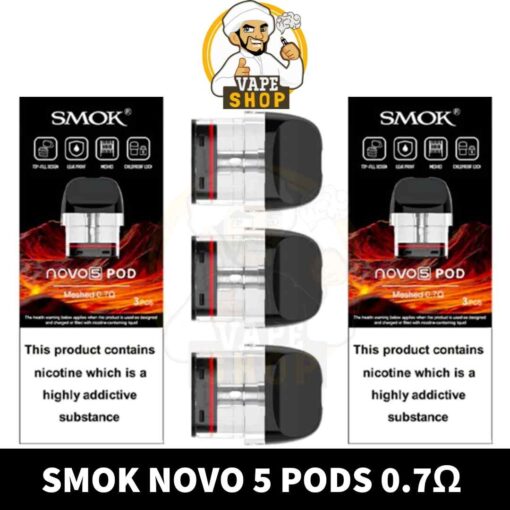 SMOK Novo 5 Pods Mesh 0.7ohm MTL Replacement Pod Cartridge in Dubai, UAE