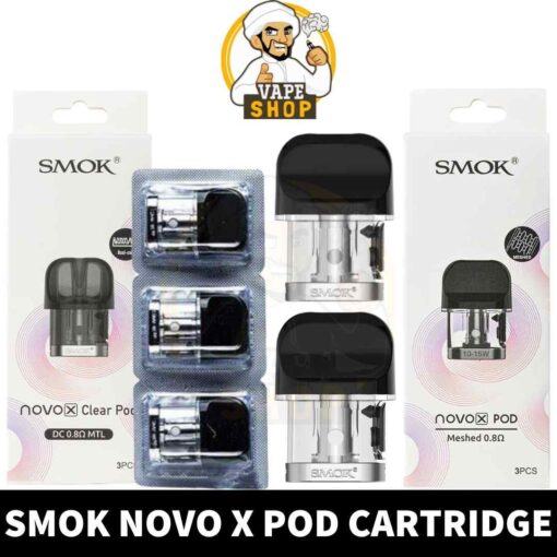 SMOK Novo X Pods DC MTL & Meshed Pod Cartridge 2ml Replacement Pods in Dubai, UAE - 3 Pieces Per pack