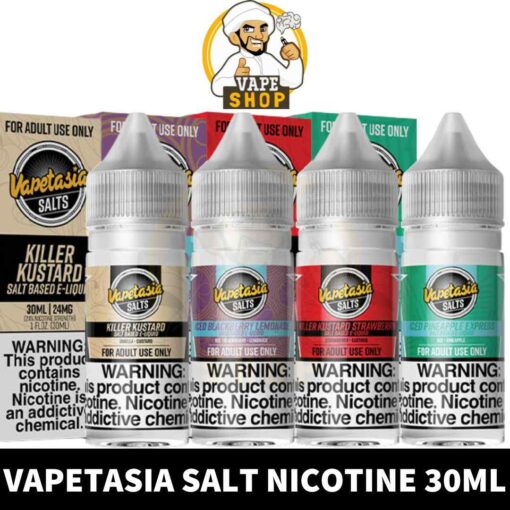 VAPETASIA Salt Nicotine 30ML Vape Juice 24MG and 48MG E-Liquid in Dubai, UAE