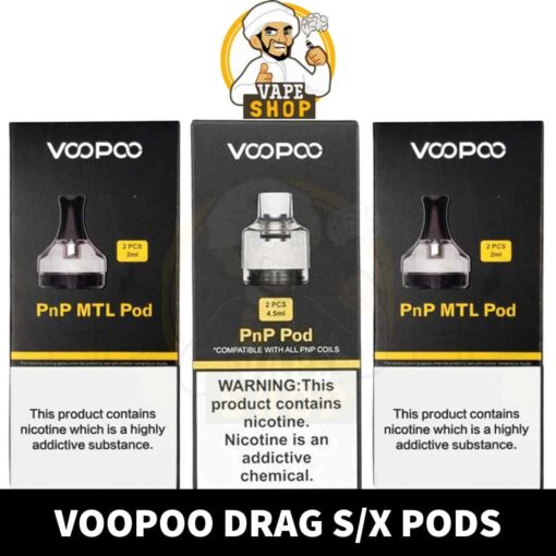 VOOPOO Drag X/S Pods 4.5ml PnP & PnP MTL Replacement Pods in Dubai, UAE