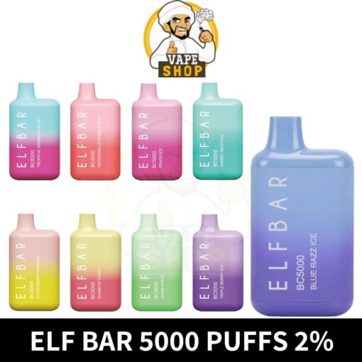 ELF BAR 5000 PUFFS 2% NICOTINE DISPOSABLE VAPE IN DUBAI - Image 2