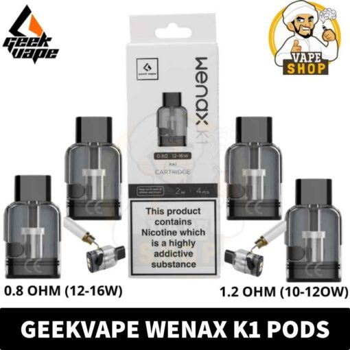 GEEKVAPE Wenax K1 Pods 0.8ohm, 1.2ohm Replacement Pods in Dubai, UAE - 3 Pieces Per Pack - Image 2