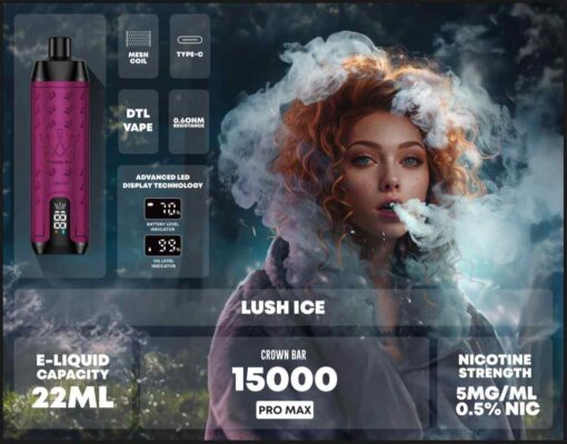 Crown Bar Pro Max Al fahker Disposable 15000 Puffs Rechargeable Vape in Dubai, UAE - Image 11