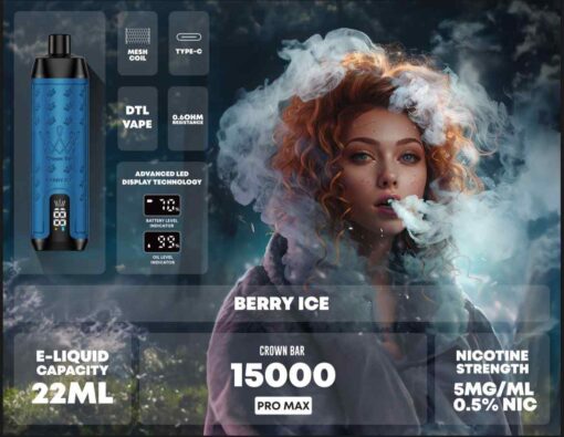 Crown Bar Pro Max Al fahker Disposable 15000 Puffs Rechargeable Vape in Dubai, UAE - Image 14