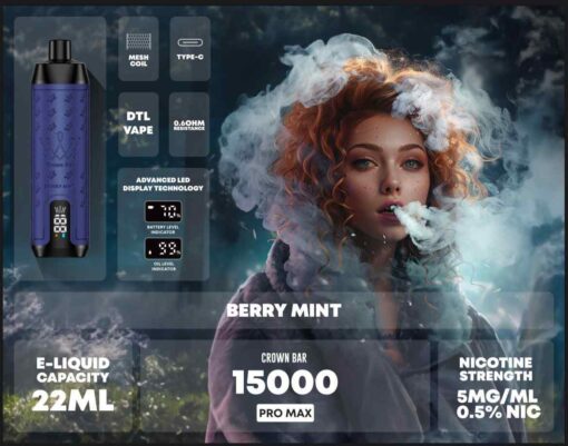 Crown Bar Pro Max Al fahker Disposable 15000 Puffs Rechargeable Vape in Dubai, UAE - Image 19