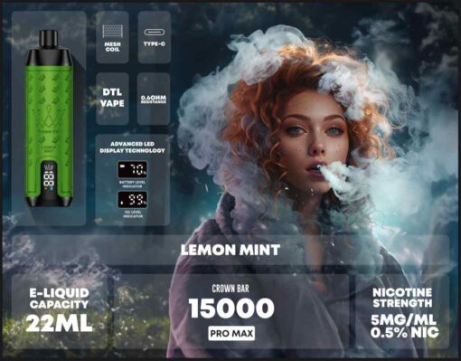 Crown Bar Pro Max Al fahker Disposable 15000 Puffs Rechargeable Vape in Dubai, UAE - Image 6