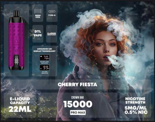 Crown Bar Pro Max Al fahker Disposable 15000 Puffs Rechargeable Vape in Dubai, UAE - Image 7