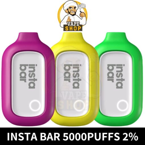 Insta Bar Disposable 5000 Puffs 2% Nicotine Rechargeable Vape In Dubai