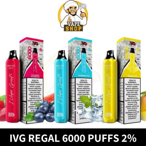 IVG Regal 6000 Puffs 2% Nicotine Disposable Vape in dubai