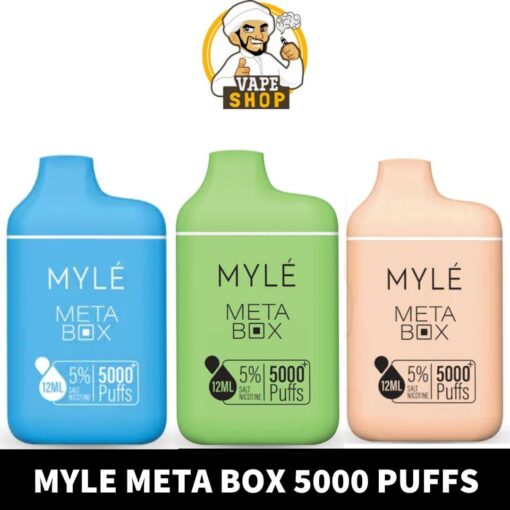 Myle Meta Box 2% & 5% nicotine 5000 Puffs rechargeable Disposable Vape in Dubai