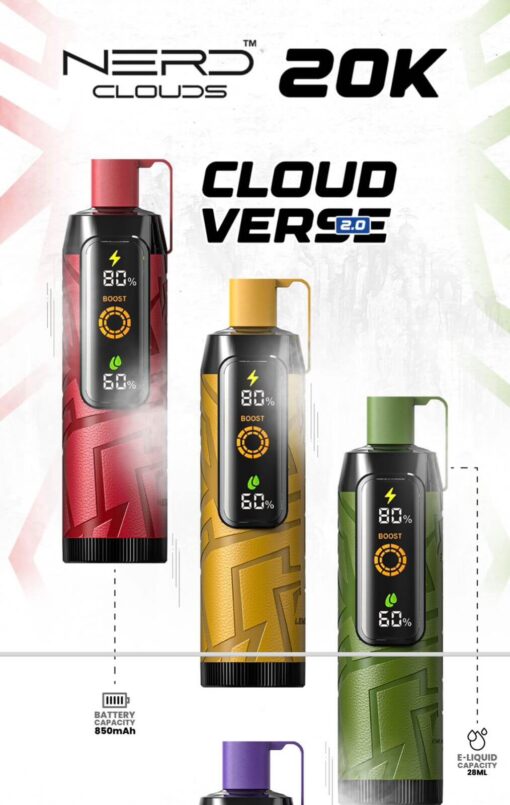 NERD Cloud 20000 Puffs 6MG Nicotine Disposable Vape in Dubai - Image 2