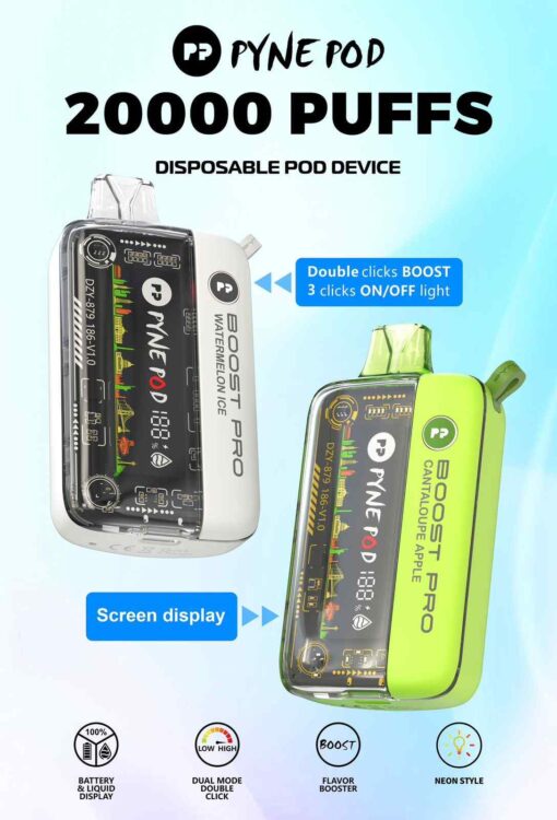 PYNE POD Boost Pro 20000 Puffs 50MG Disposable Vape in Dubai - Image 3