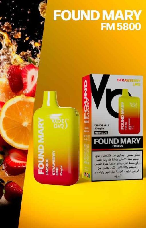 VAPES BARS Found Mary Disposable FM5800 20mg 5800 Puffs Rechargeable Vape in Dubai, UAE - Image 4