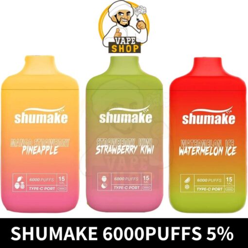 Shumake 6000Puffs Disposable 5% Nicotine UK Brand Rechargeable Vape in Dubai, UAE