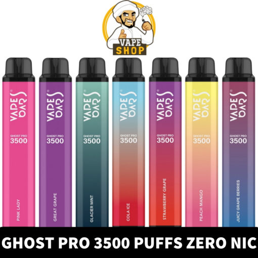 VAPES BARS Ghost Pro 3500 Puffs (0%) Zero Nicotine Disposable Vape in Dubai