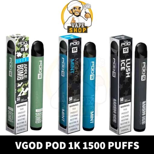 Vgod Pod 1k 1500 Puffs Disposable Vape In UAE