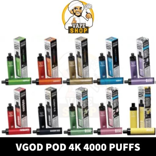 Vgod Pod 4k 4000 Puffs 20MG & 50MG Disposable Vape In UAE - Image 2