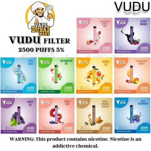 VUDU Filter 2500 Puffs 5% Disposable Buy in UAE Dubai Vape Shop - Image 4