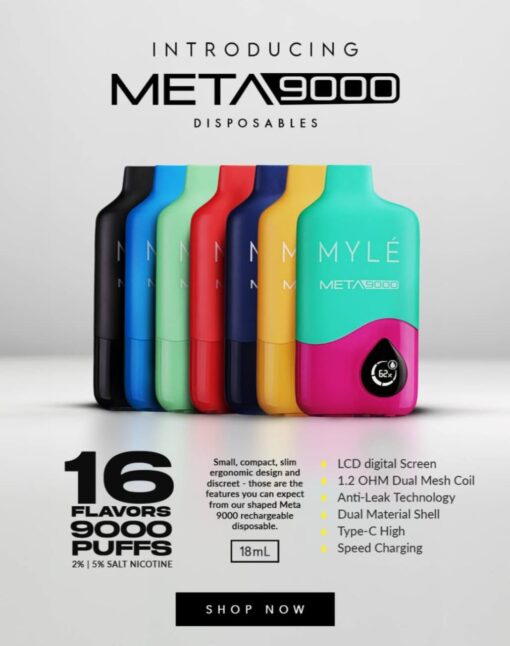 MYLE Meta 9000 Puffs 50mg Nicotine in Dubai - Image 2