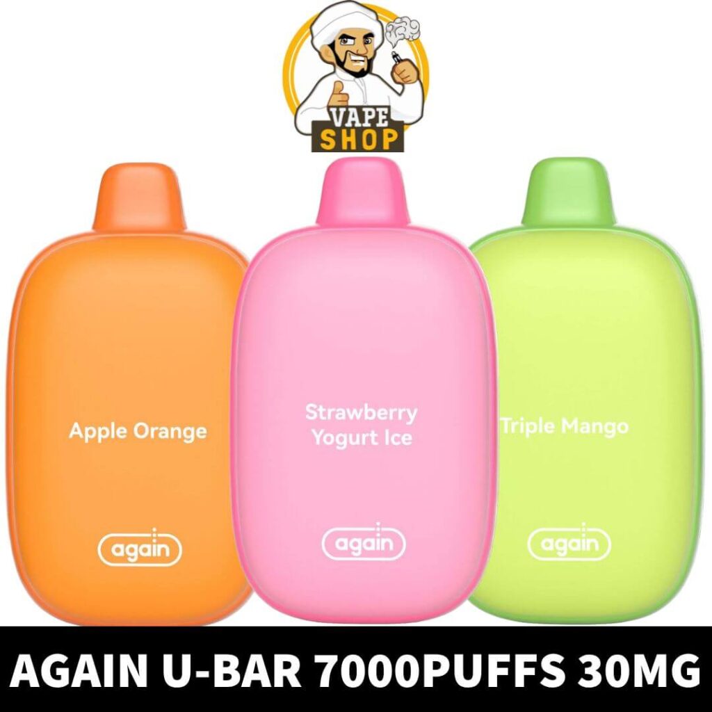 Again U Bar 30MG & 50MG 7000puffs Disposable Rechargeable Vape In Dubai