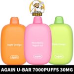 Again U Bar 30MG & 50MG 7000puffs Disposable Rechargeable Vape In Dubai