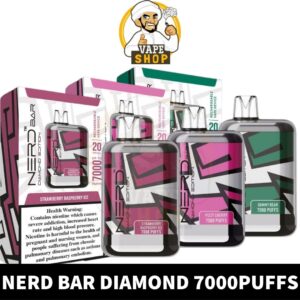 Nerd Bar Diamond 7000 puffs 2% nicotine 20MG Rechargeable Disposable Vape in Dubai, UAE