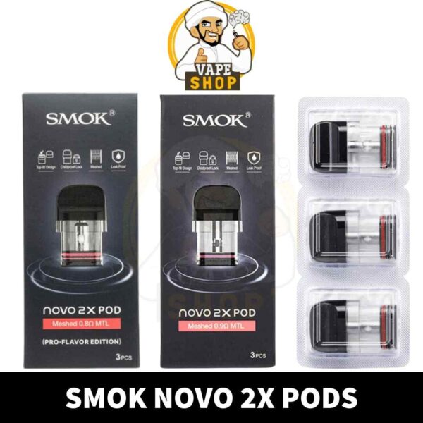 SMOK Novo 2X Pods Meshed MTL 0.8ohm & 0.9ohm Replacement Pods in Dubai, UAE - Image 1