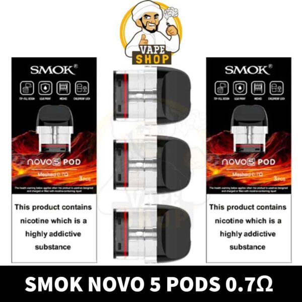 SMOK Novo 5 Pods Mesh 0.7ohm MTL Replacement Pod Cartridge in Dubai, UAE - Image 1