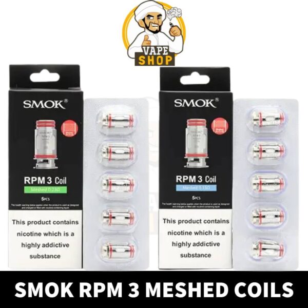 SMOK RPM 3 Coils Meshed 0.15ohm , Meshed 0.23ohm Replacement Coils in Dubai, UAE - 5 PCS Per Pack - Image 1