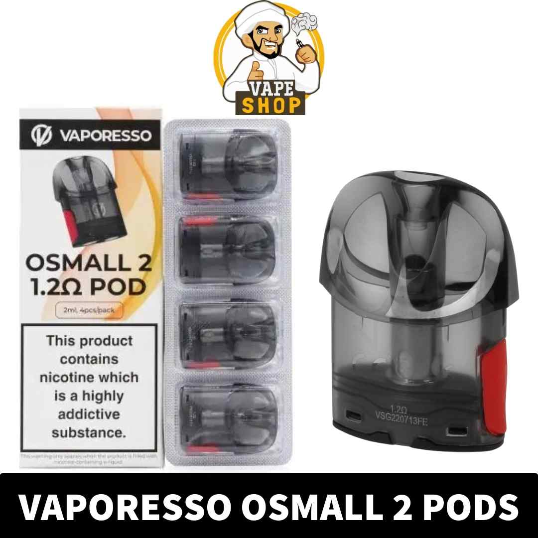 Discover-the-efficient-Vaporesso-Osmall-2-Replacement-Pods.-With-a-1.2ohm-coil-and-2ml-capacity-enjoy-flavorful-vaping.-Pack-of-4-available-now.jpg VAPORESSO Osmall 2 Replacement Pod Cartridge (4 PCS) in Dubai, UAE - Image 1