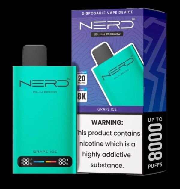 NERD Slim 8000 Puffs 20MG Nicotine Disposable Vape - Image 13