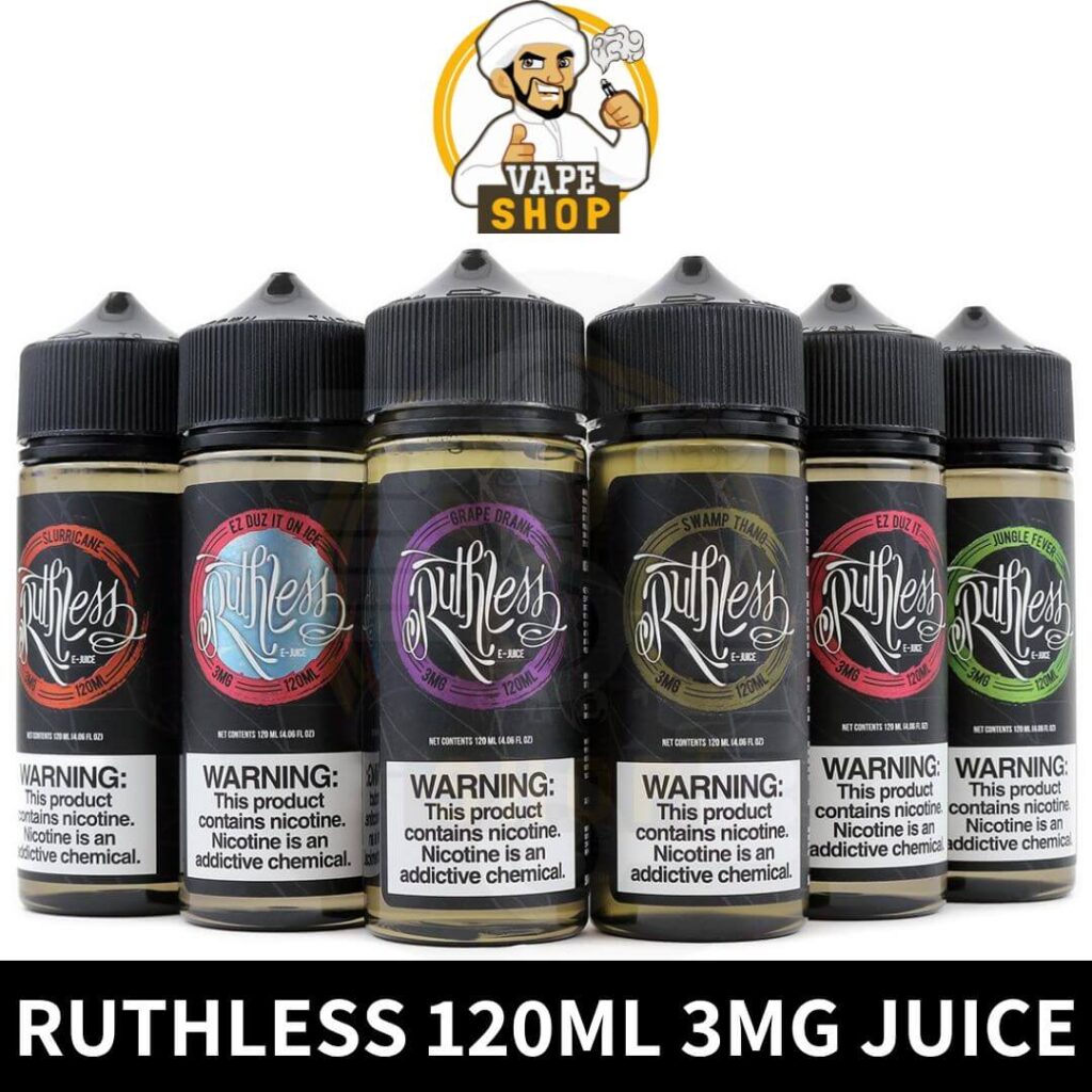 Ruthless E-juice 100ML 3mg All Flavors Available Vape Shop In Dubai, UAE