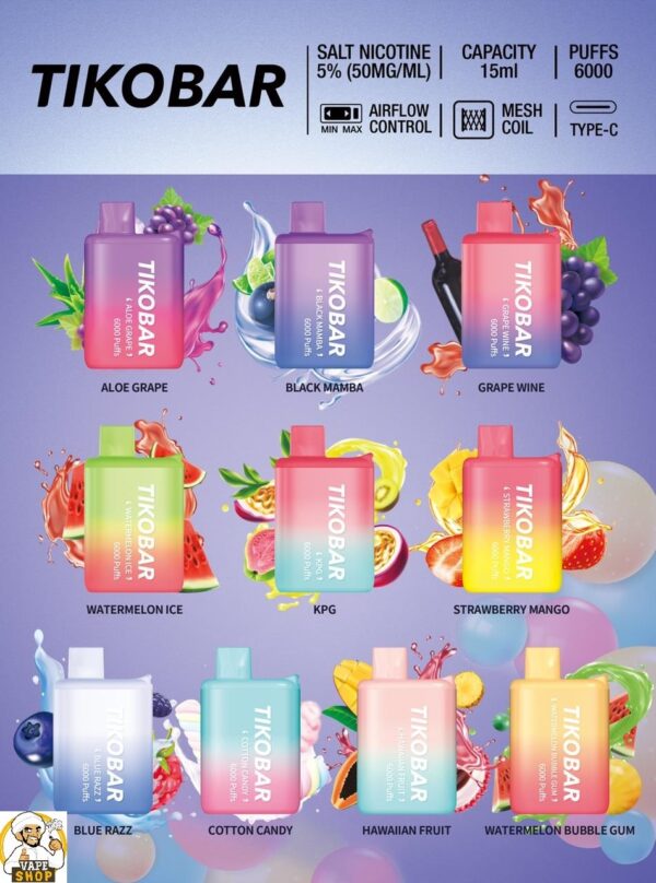 Tikobar 6000 Puffs Disposable Vape Rechargeable Buy in UAE Dubai - Image 3
