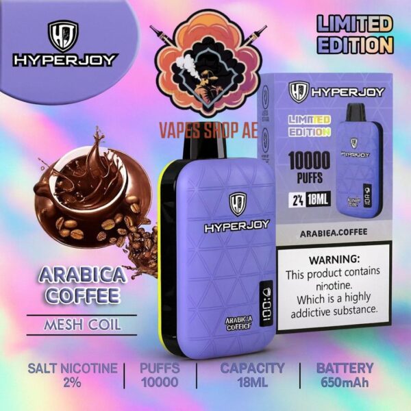 HYPERJOY Limited Edition 20MG 10000 Puffs Disposable Vape Arabica Coffee