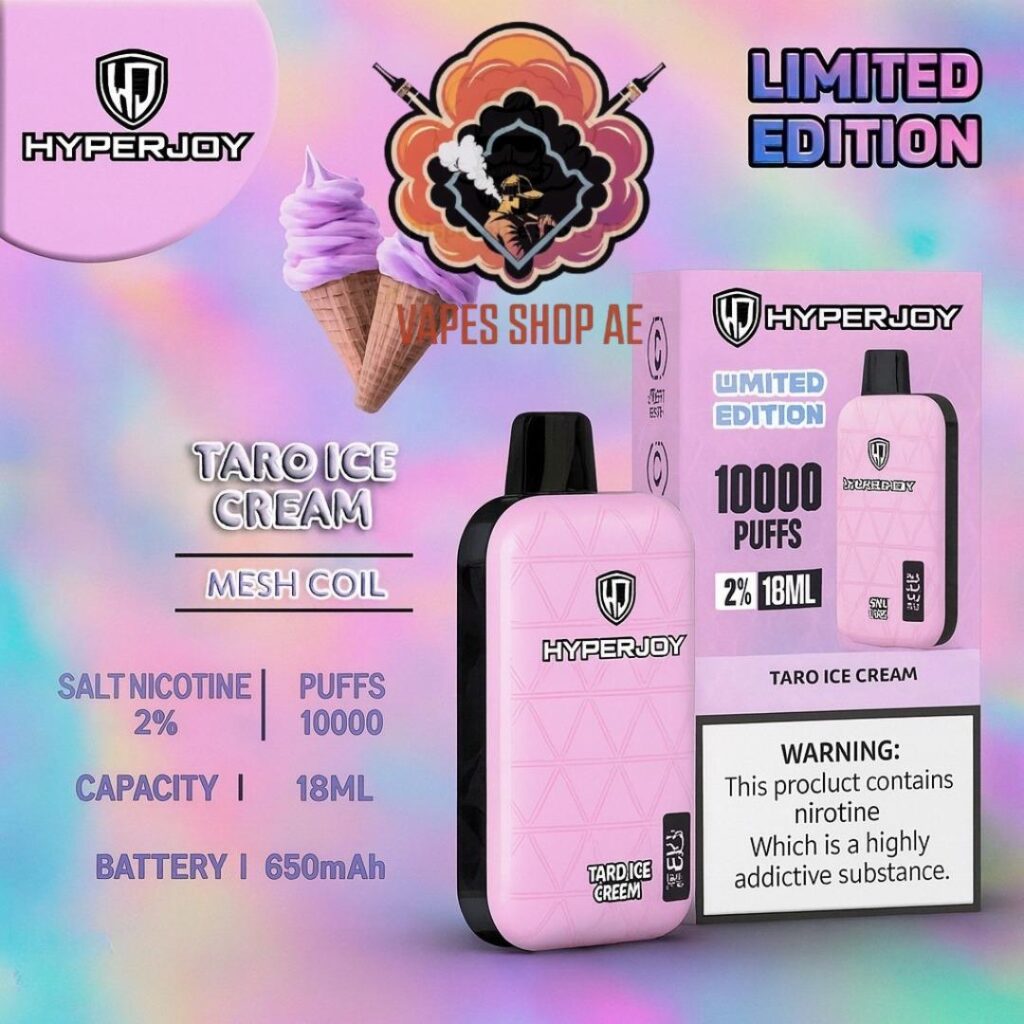 HYPERJOY Limited Edition 20MG 10000 Puffs Disposable Vape Taro Ice Cream