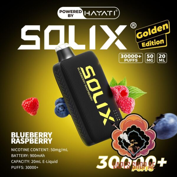 Hayati Solix 30000 Puffs 50MG Nicotine Disposable Vape Blueberry Raspberry