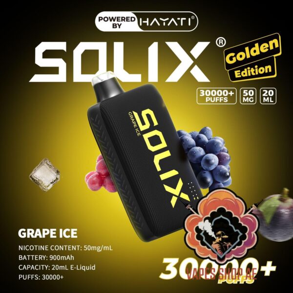 Hayati Solix 30000 Puffs 50MG Nicotine Disposable Vape Grape Ice