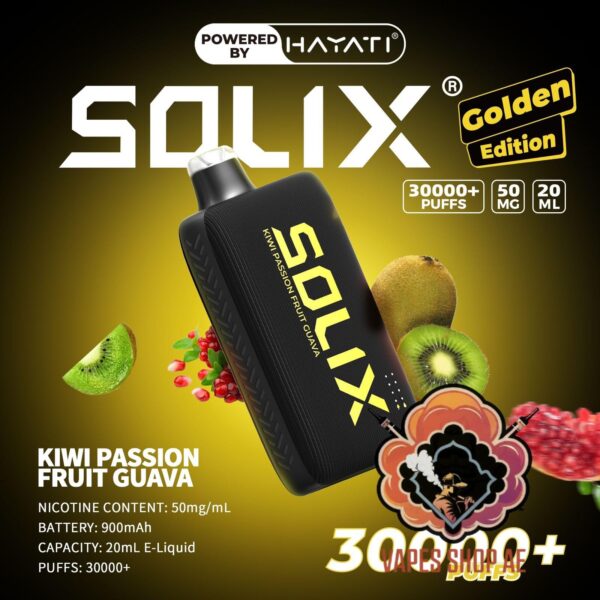 Hayati Solix 30000 Puffs 50MG Nicotine Disposable Vape Kiwi Passion Fruit Guava