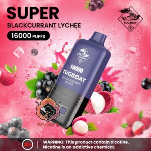 TUGBOAT Super 16000 Puffs 50MG Disposable Vape Price in Dubai Blackcurrant Lychee