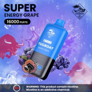TUGBOAT Super 16000 Puffs 50MG Disposable Vape Price in Dubai Energy Grape