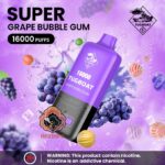 TUGBOAT Super 16000 Puffs 50MG Disposable Vape Price in Dubai Grape Bubble Gum