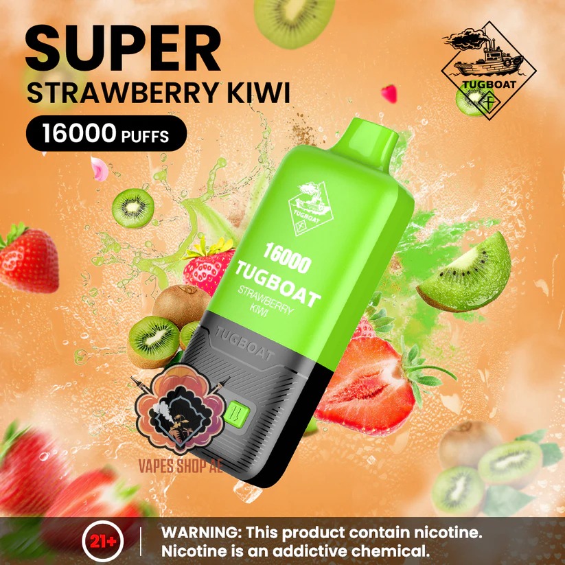 TUGBOAT Super 16000 Puffs 50MG Disposable Vape Price in Dubai Strawberry Kiwi TUGBOAT Super 16000 Puffs 50MG Disposable Vape Price in Dubai Strawberry Kiwi